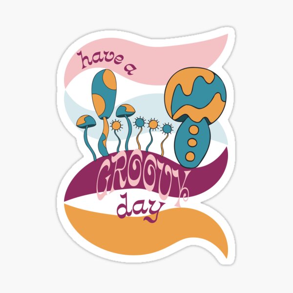 Groovy Day in Tropical Colors Sticker