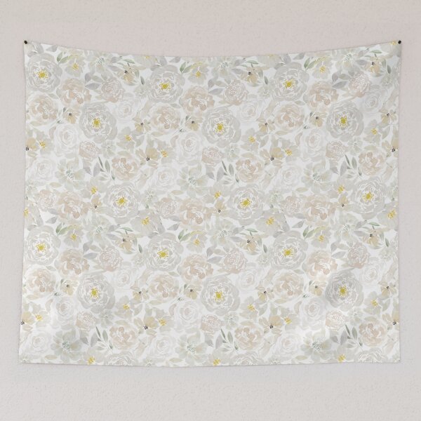 Item preview, White watercolor roses pattern designed and sold by Ilze Lucero.