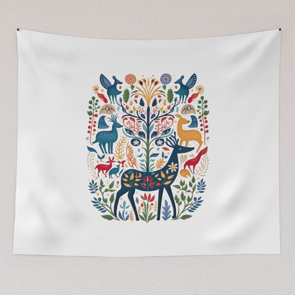 Item preview, Hygge Scandinavian Cottagecore Design of Fantasy Deer 2 designed and sold by Kalligraphika.