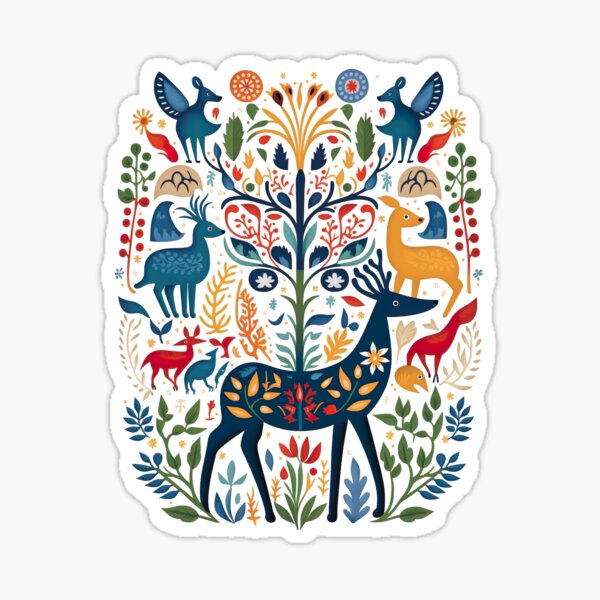 Item preview, Hygge Scandinavian Cottagecore Design of Fantasy Deer 2 designed and sold by Kalligraphika.