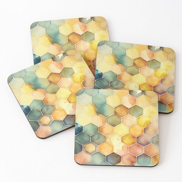 Item preview, HoneyComb Watercolor design- Boho Chic Patterns designed and sold by GVRDesign.