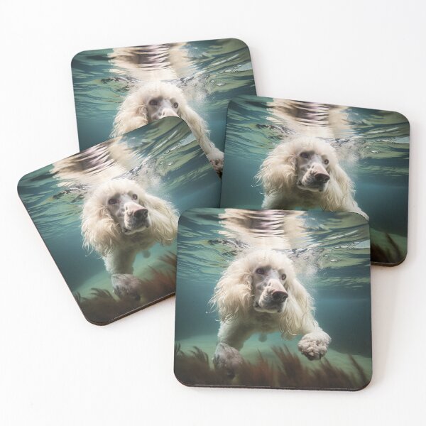 Item preview, Poodle swimming underwater designed and sold by ebrawne.