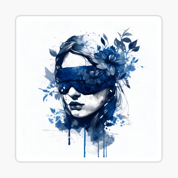 Blindfolded woman Sticker for Sale by artwork-ty