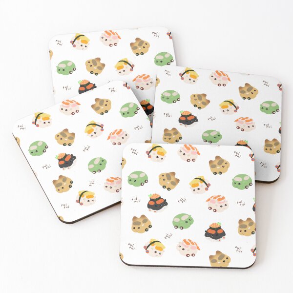Item preview, Sushi Molcars Assorted Pui Pui Molcar Characters Toss Design - White designed and sold by BlossomCreative.
