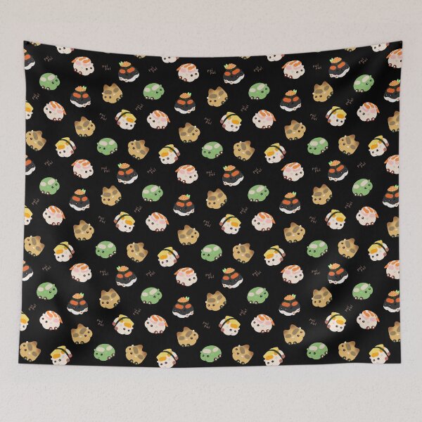 Item preview, Sushi Molcars Assorted Pui Pui Molcar Characters Toss Design - Black designed and sold by BlossomCreative.