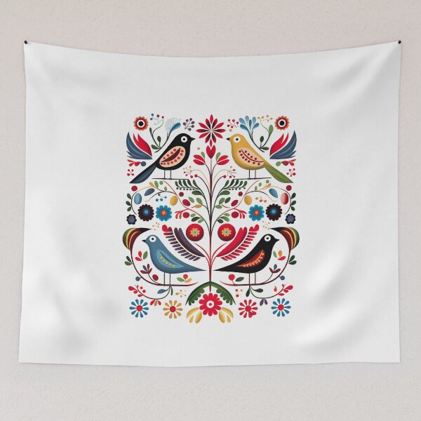 Item preview, Hygge Scandinavian Cottagecore Design of 4 Birds designed and sold by Kalligraphika.