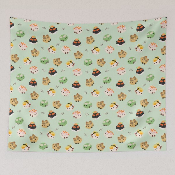Item preview, Sushi Molcars Assorted Pui Pui Molcar Characters Toss Design - Green designed and sold by BlossomCreative.