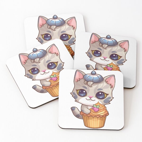 Item preview, Cute little cat with a cupcake in its paws designed and sold by InspiringInk.