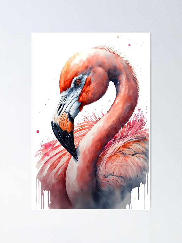 Sunset White Flamingo Bird Watercolor - Canvas Print – artAIstry