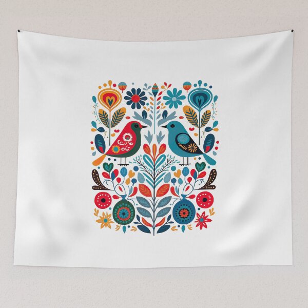 Item preview, Hygge Scandinavian Cottagecore Design of 2 Birds designed and sold by Kalligraphika.