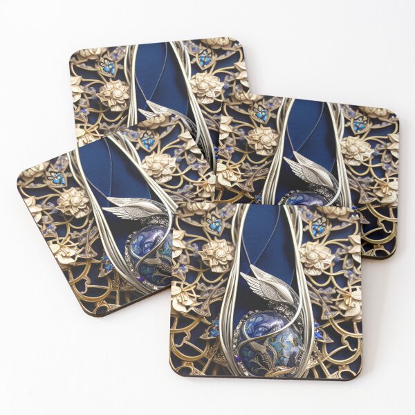 Item preview, Surreal Flora Sapphire Golden Pendant designed and sold by ~.