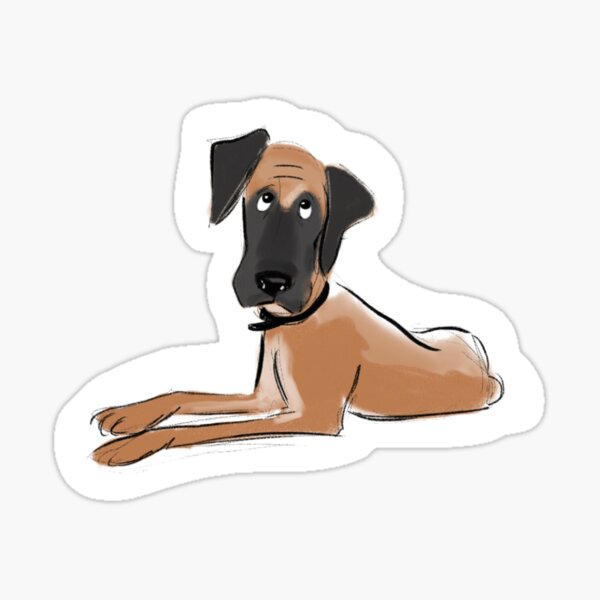 Doggie Doodles- Great Dane Sticker