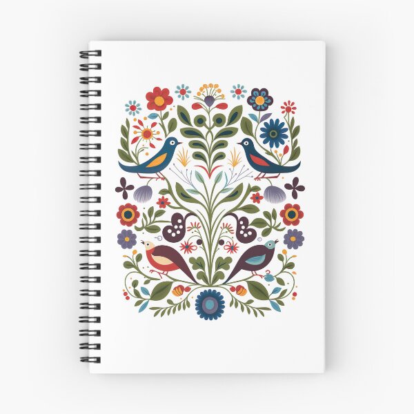 Item preview, Hygge Scandinavian Cottagecore Design of Birds and Flowers designed and sold by Kalligraphika.