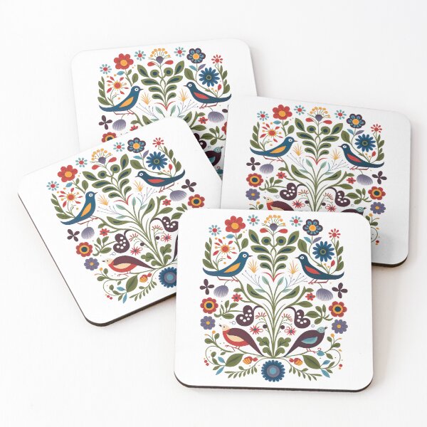Item preview, Hygge Scandinavian Cottagecore Design of Birds and Flowers designed and sold by Kalligraphika.
