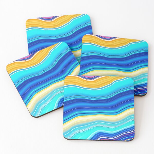 Item preview, Abstract Agate Pattern Blue and Yellow designed and sold by calibrit.