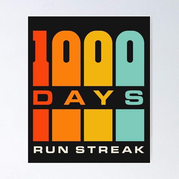 Item preview, Run Streak Run Streaker 1,000 Days of Running Comma Day designed and sold by yelly123.