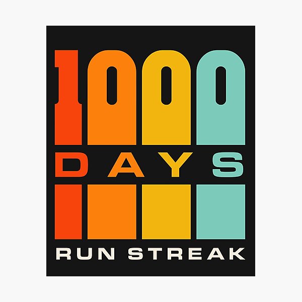 Item preview, Run Streak Run Streaker 1,000 Days of Running Comma Day designed and sold by yelly123.