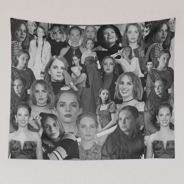 Item preview, Maya Hawke Abstract Collage Art - Black and White Aesthetics designed and sold by CollageHeaven.