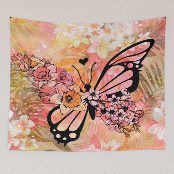 Item preview, Tropical flower butterfly art designed and sold by janusa.