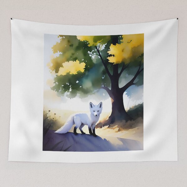 Item preview, zorro blanco debajo del árbol designed and sold by Aryabek.