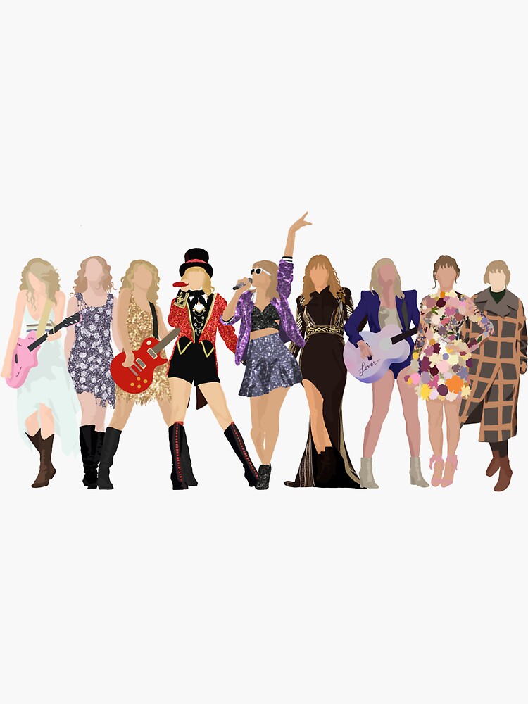 Taylor Swift Eras Lineup Sticker for Sale by pebbles323