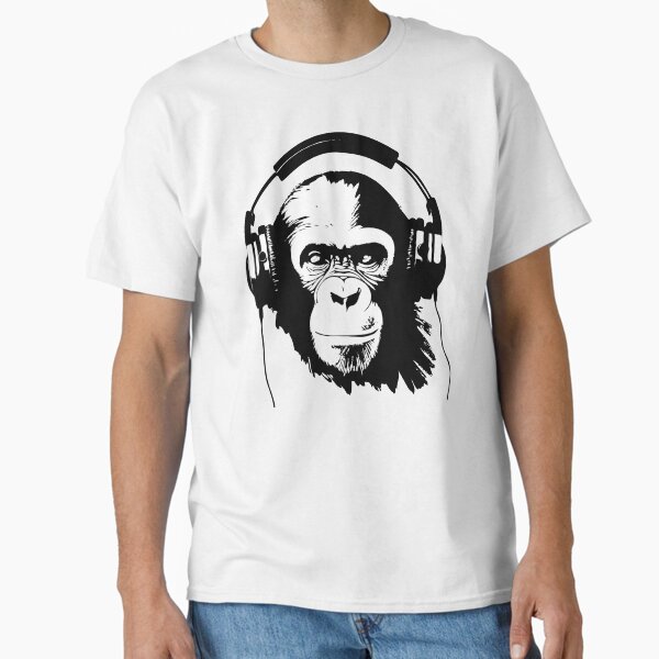 Item preview, Banksy Style, Monkey Wearing Headphones, Listening to Music, Stencil designed and sold by objectiveuno.