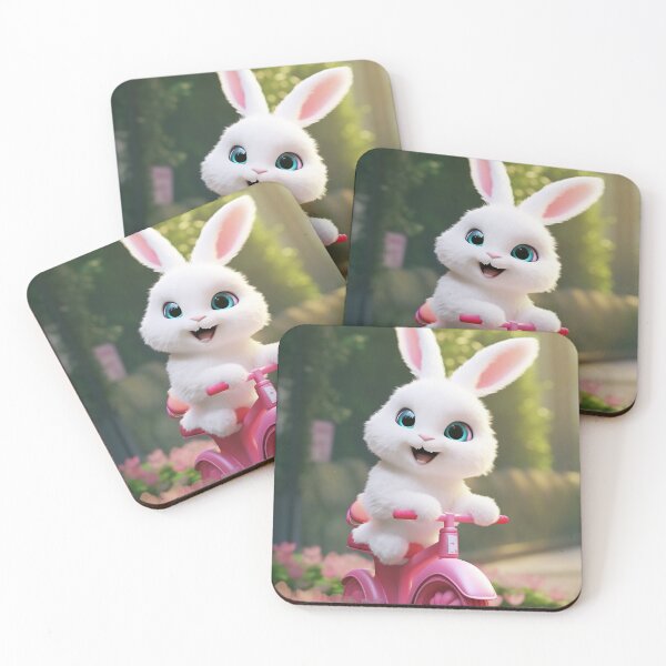 Item preview, Super cute little white rabbit riding an electric scooter in spring 7 designed and sold by jetaiart.