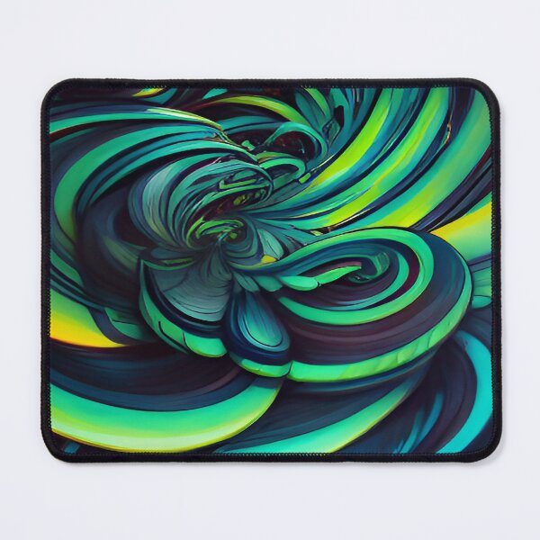 Item preview, Abstract Cool Green and Turquoise Swirls and Twirls Flower Stems Growing in the Wild  designed and sold by deniselynnimage.