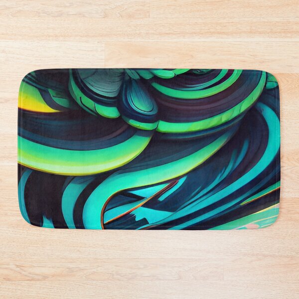 Item preview, Abstract Cool Green and Turquoise Swirls and Twirls Flower Stems Growing in the Wild  designed and sold by deniselynnimage.