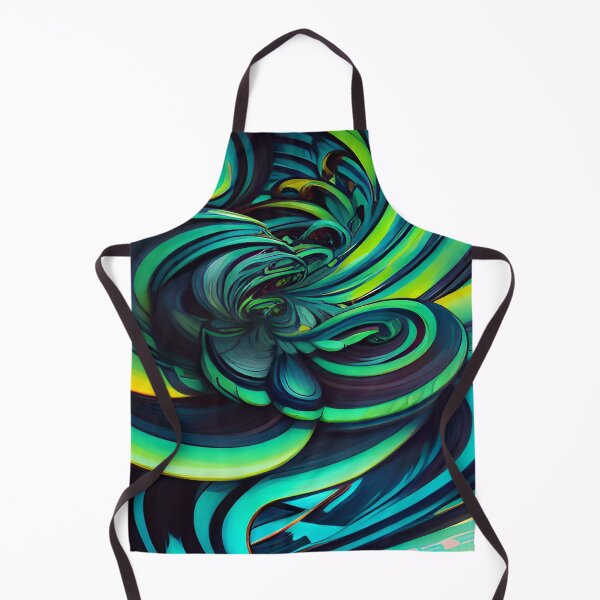 Item preview, Abstract Cool Green and Turquoise Swirls and Twirls Flower Stems Growing in the Wild  designed and sold by deniselynnimage.