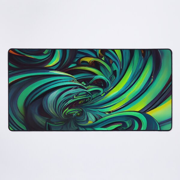 Item preview, Abstract Cool Green and Turquoise Swirls and Twirls Flower Stems Growing in the Wild  designed and sold by deniselynnimage.