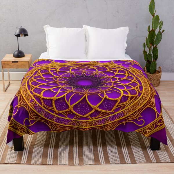 Item preview, Mandala Golden Flower Mandala Purple Pink- Mandalas designed and sold by internlvisions.