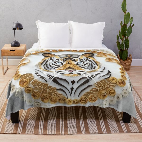 Artikelvorschau, Metal Tiger - Quilling Paper Artwork - AI generiert entworfen und verkauft von Quilluminations.