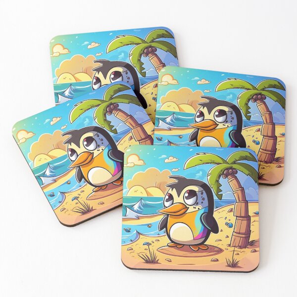 Item preview, colorful cartoon penguin standing on the sea designed and sold by Richstd.