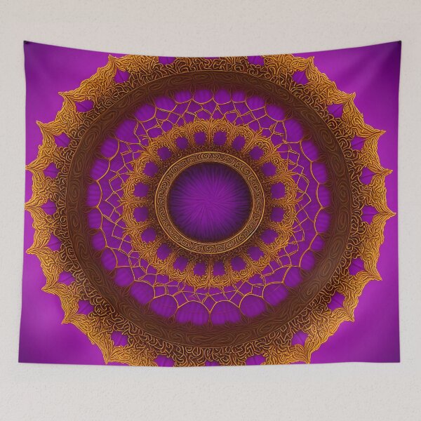 Item preview, Mandala Golden Wheel Mandala Purple Pink- Mandalas designed and sold by internlvisions.