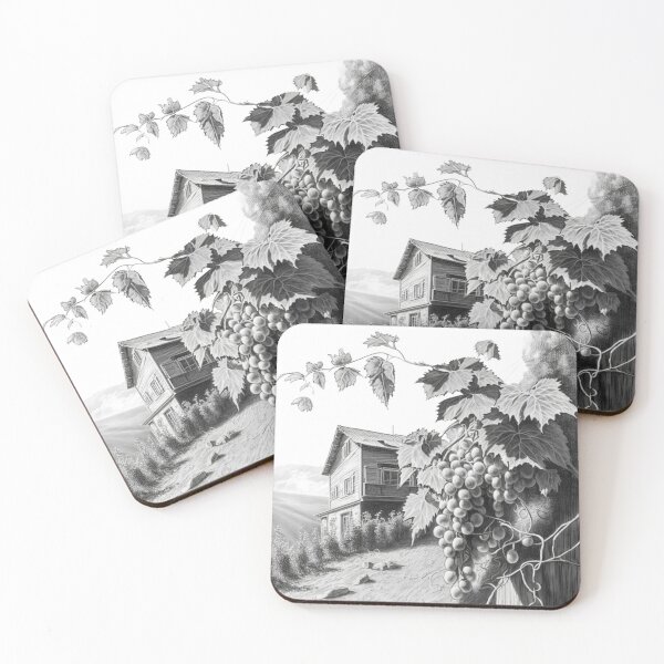 Item preview, Pencil drawing Russian grape vine sun Zhiguli mountains designed and sold by Richstd.