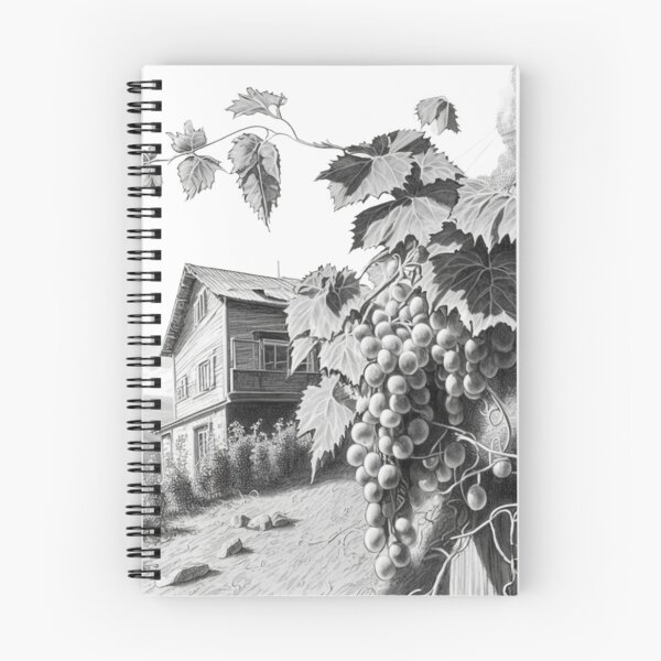 Item preview, Pencil drawing Russian grape vine sun Zhiguli mountains designed and sold by Richstd.