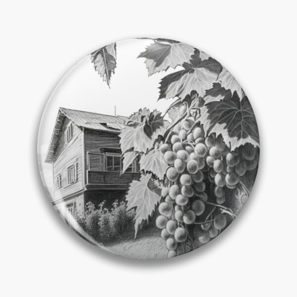 Item preview, Pencil drawing Russian grape vine sun Zhiguli mountains designed and sold by Richstd.