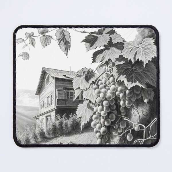 Item preview, Pencil drawing Russian grape vine sun Zhiguli mountains designed and sold by Richstd.