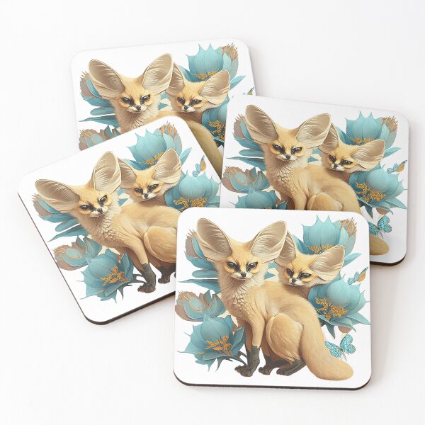 Item preview, an illustrated image of butterflies blue birds fennec fox designed and sold by Richstd.