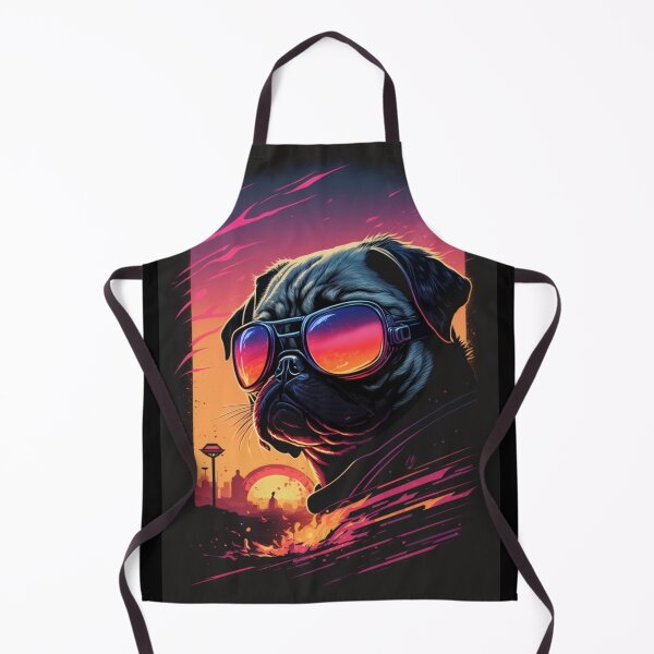 Item preview, Retrowave Pug Portrait designed and sold by RESToRAPTOR.