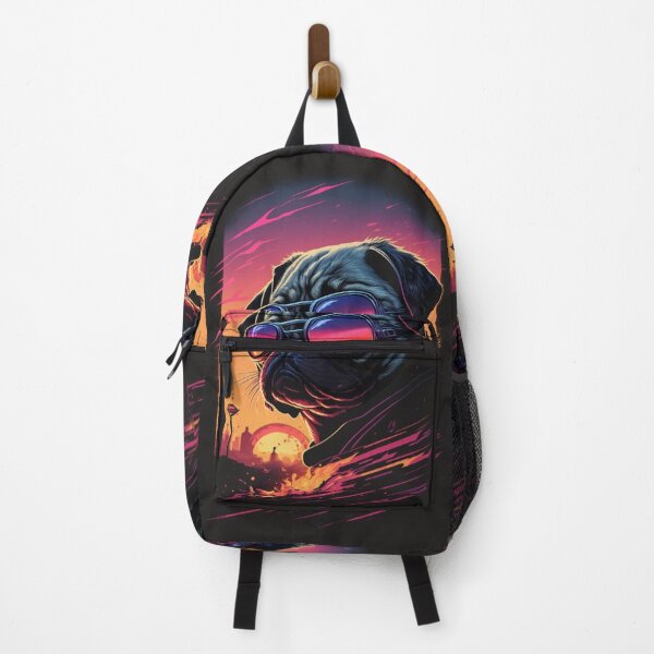 Item preview, Retrowave Pug Portrait designed and sold by RESToRAPTOR.