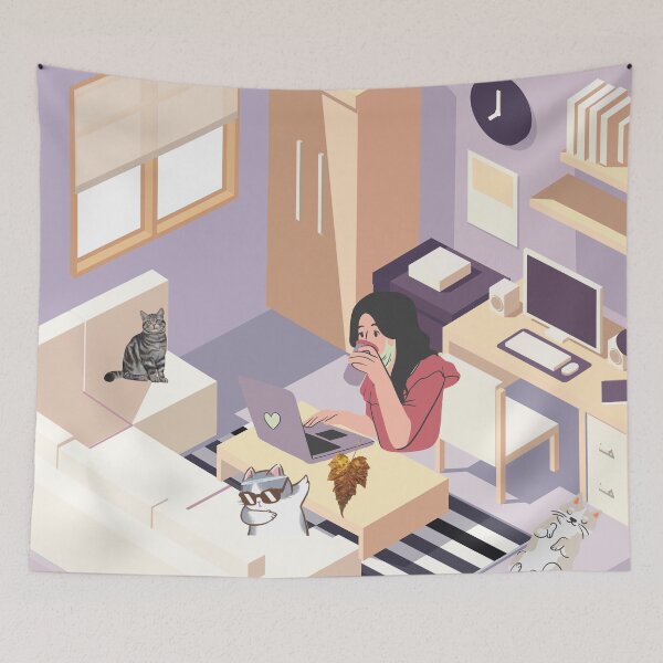 Item preview, a beautiful young lady working at home designed and sold by Ramyopam  Hongchui.