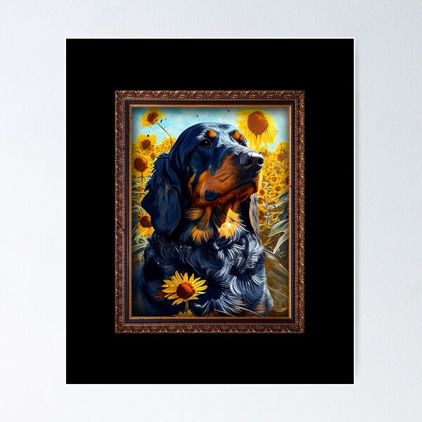 Item preview, Gordon Setter Sunflower Painting Adorable Dog designed and sold by rafaeltto.