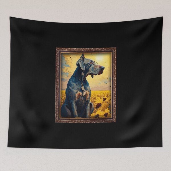 Artikelvorschau, Great Dane Sunflower Painting Adorable Dog entworfen und verkauft von rafaeltto.