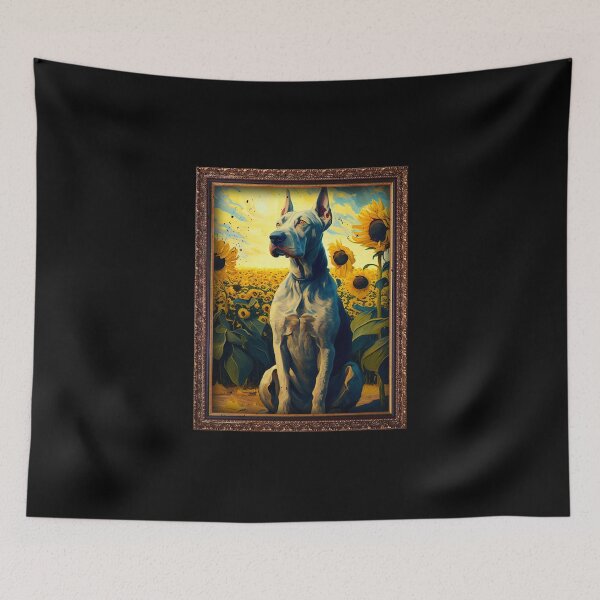 Artikelvorschau, Great Dane Sunflower Painting Adorable Dog entworfen und verkauft von rafaeltto.