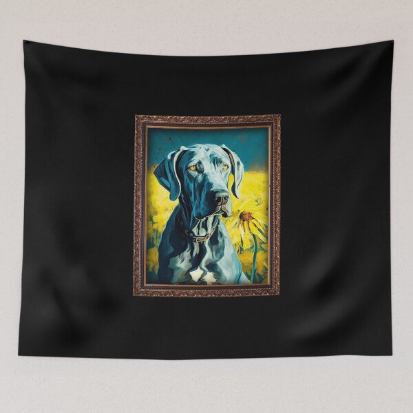 Artikelvorschau, Great Dane Sunflower Painting Adorable Dog entworfen und verkauft von rafaeltto.