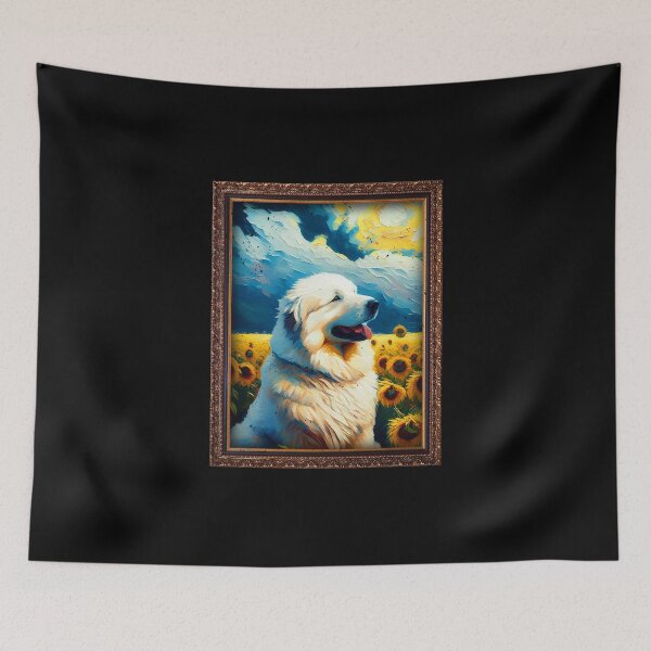 Artikelvorschau, Great Pyrenees Sunflower Painting Adorable Dog entworfen und verkauft von rafaeltto.