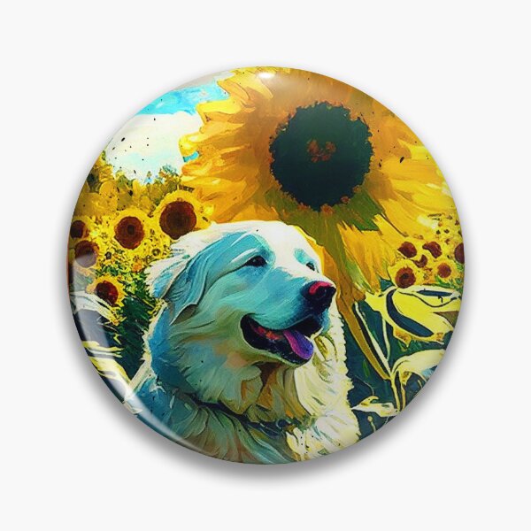Artikelvorschau, Great Pyrenees Sunflower Painting Adorable Dog entworfen und verkauft von rafaeltto.