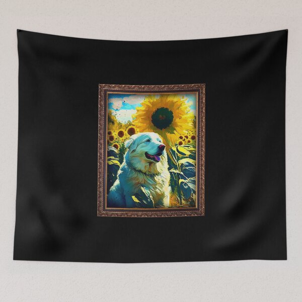 Artikelvorschau, Great Pyrenees Sunflower Painting Adorable Dog entworfen und verkauft von rafaeltto.